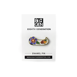 Floral Canoe Enamel Pin